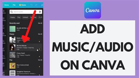 how to change music on canva video